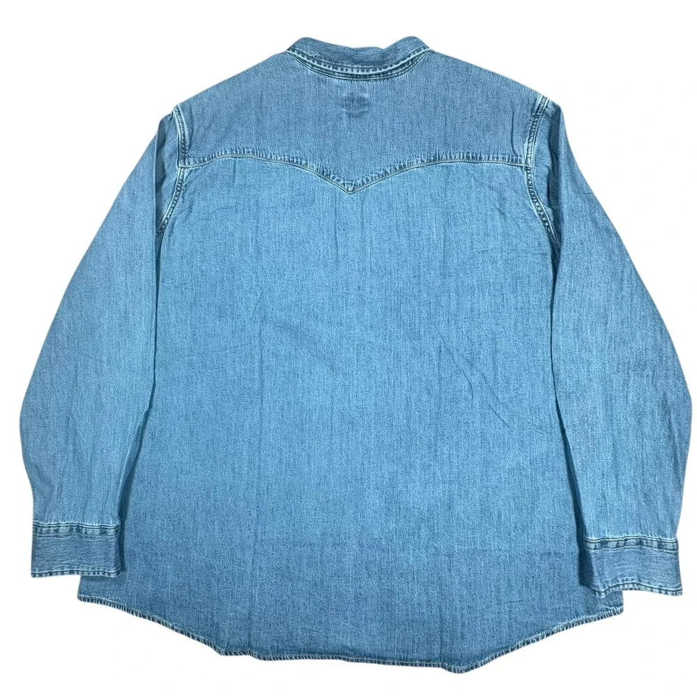 Levi's Denim Western Shirt Mens 3XL Blue Pearl Snap Long Sleeve NWT